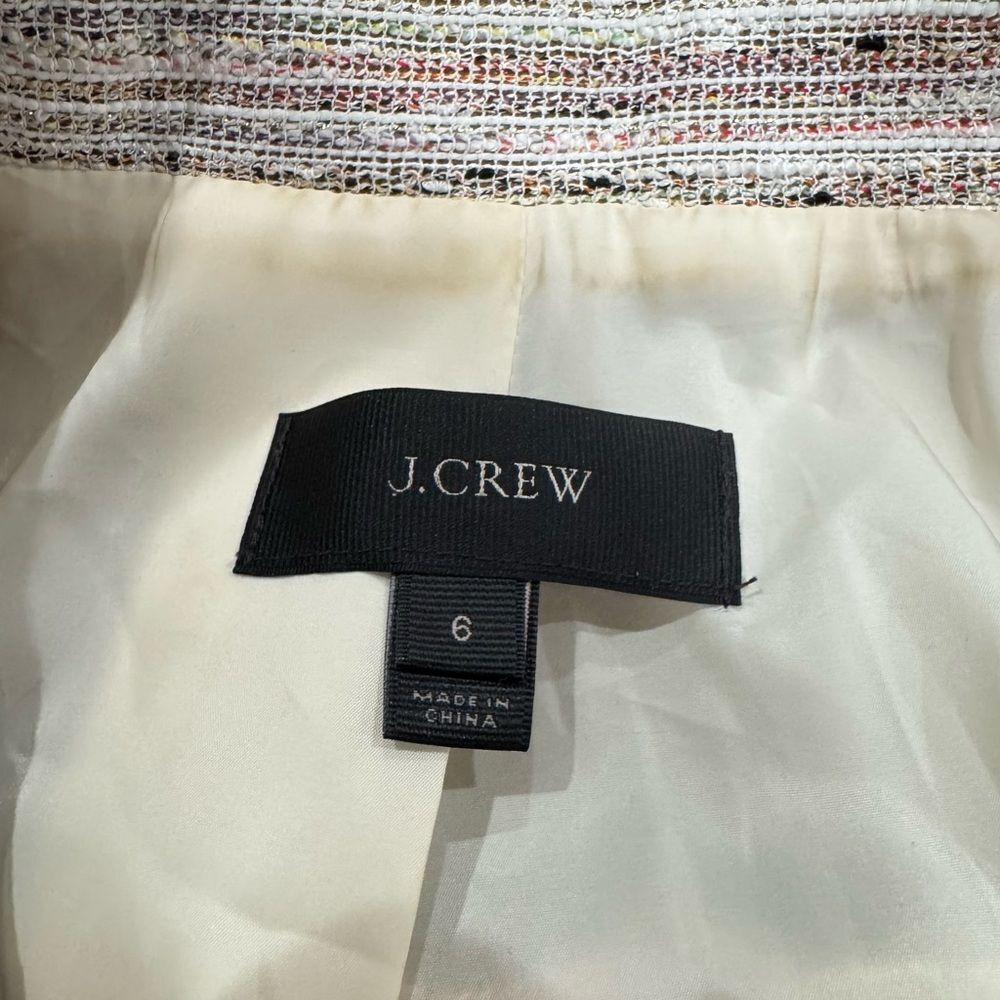 J. Crew Moto Asymmetrical Pink Pepper Tweed Jacket Women’s 6 - Picture 3 of 5